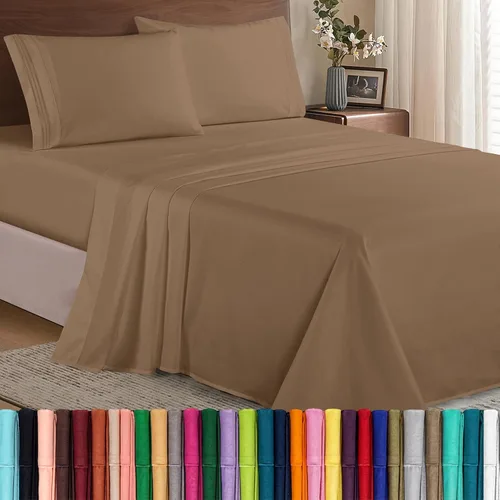 Vista 29 de Elegant Comfort - Juego de sábanas de microfibra de 1500 hilos de calidad hotelera prémium de 4 piezas - Resistente a arrugas, sábana bajera