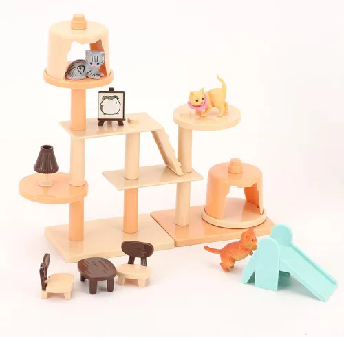 Vista 4 de BananMelonBM Juego de 67 piezas de figuras de mascotas de gatos y perros, juguete de simulación para niños, creativo, DIY, realista, detallado