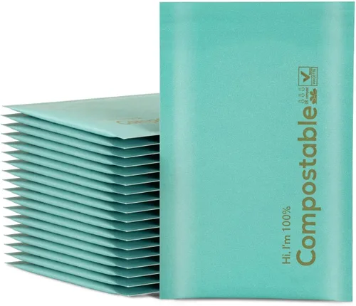 Vista 8 de Sobres de burbujas 100 % biodegradables de 4 x 8, 25 sobres de papel kraft negro #000 compostables, bolsas autoadhesivas ecológicas
