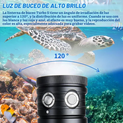 Vista 4 de Luz de buceo, LetonPower TS S 10000Lumens 3,280.8 ft luz de video subacuática, linterna de buceo, linterna impermeable con carga tipo C para Turbo S