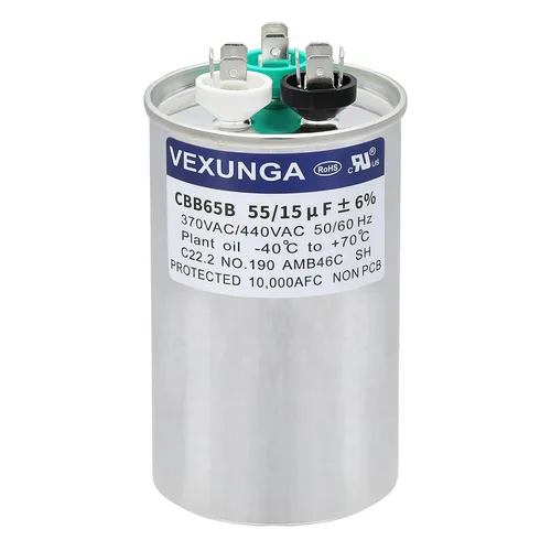 Vista 67 de VEXUNGA Capacitor Dual de Arranque Redondo A/C de 50/5 uF 50+5 MFD 370VAC o 440VAC CBB65 CBB65B Capacitores de Aire Acondicionado para Motor