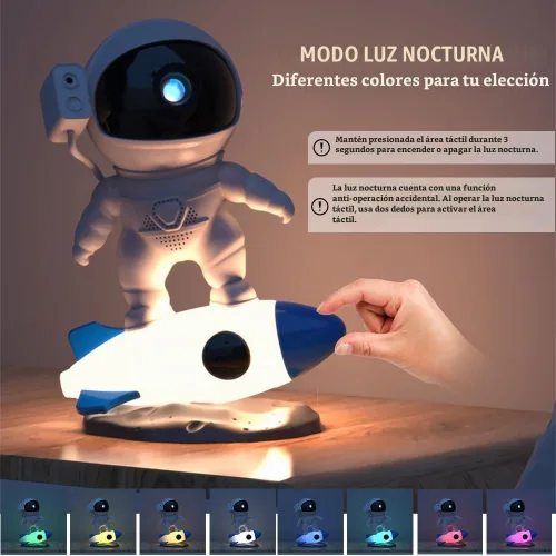 Vista 4 de Proyector de galaxia, planetario 13 en 1, astronauta, proyector de estrellas espaciales para dormitorio, proyector de luz nocturna estrellada