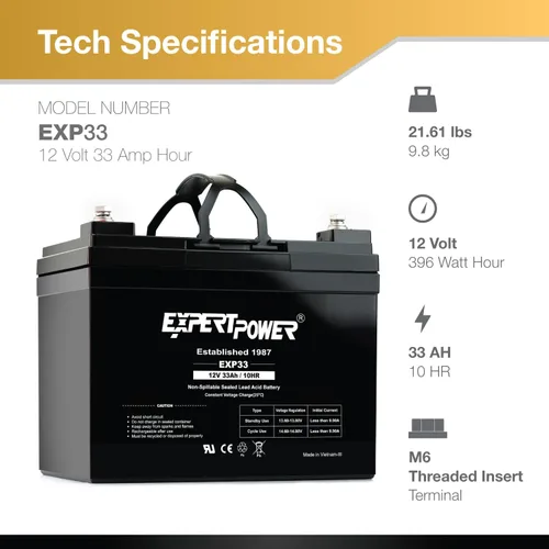 Vista 3 de Pilas Expertpower 12 V