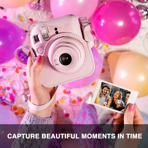 Vista 6 de CAIYOULE Camera Case for Fujifilm Instax Mini 12 Instant Film Camera Blossom rosado