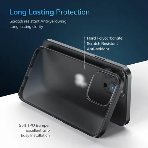Vista 2 de ORIbox - Funda negra para iPhone 13 Pro, diseñada a prueba de golpes, funda protectora de cuerpo completo para iPhone 13 Pro de 6.1 pulgadas