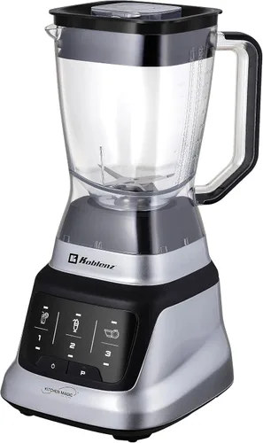 Vista 3 de Koblenz Licuadora profesional para encimera, 1200 W, 68 oz, negro/cromo, LKM-9406 Plateado