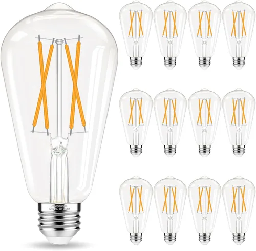 Vista 10 de GvvooHome Bombillas LED Edison, bombilla E26 equivalente a 60 vatios, no regulable, blanco frío 4000 K, bombillas vintage ST58, 90+ CRI, 6 W 600 LM