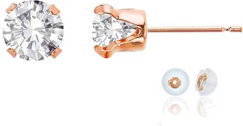Vista 52 de Aretes de tuerca de plata de ley 925 chapados en oro de 14 quilates macizo, oro amarillo, blanco o rosa de 0.236 in Amatista