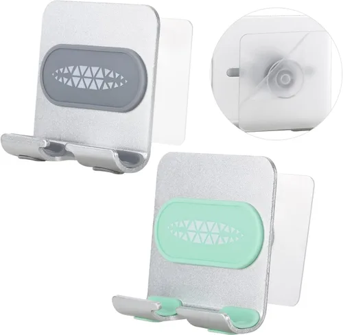 Vista 8 de Soporte para Teléfono de Ducha - Soporte Ajustable para Celular con Almohadillas Adhesivas para Baño y Cocina (1 PIEZA)