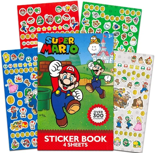 Vista 2 de Paquete de calcomanías para fiestas de Nintendo Super Mario ~ Más de 600 calcomanías