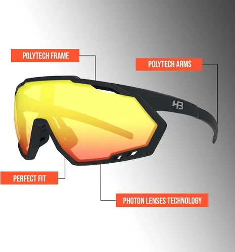 Vista 6 de Hot Buttered Gafas de sol HB SPIN Gafas de sol de rendimiento para hombres, mujeres, ciclismo, pesca, correr, conducir
