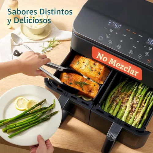 Vista 5 de COSORI Freidora de aire dual de 9 cuartos de galón – 10 en 1, comidas frescas equilibradas para la familia y los niños con canastas dobles