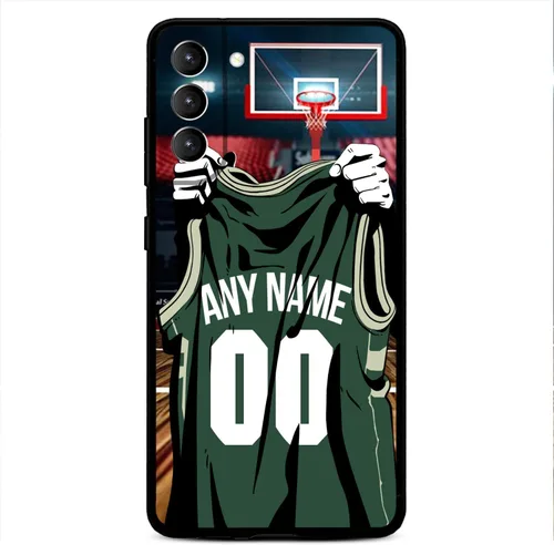 Vista 23 de Nombre y número personalizados – Atlanta Basketball Jersey – Funda de silicona líquida para Samsung Galaxy S26 S25 S24 S23 S22 S21 Plus S20 + Ultre