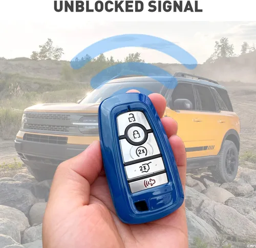 Vista 5 de para Ford Bronco/Sport Carcasa de Llavero, Funda Protectora de Llave Compatible con Ford Bronco/Sport 2021 2022 2023+ (ABS, Azul)