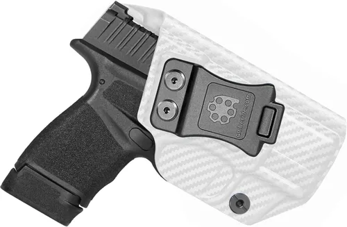 Vista 15 de Funda Kydex IWB fabricada en Estados Unidos para Springfield Hellcat Diseño a prueba de sudor con un protector de sudor completo, inclinación
