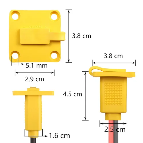 Vista 7 de CERRXIAN Cable desnudo macho XT90 de 1 pie 10 AWG con panel de montaje, enchufe macho XT90 con panel Mout para abrir cable desnudo para RC Lipo