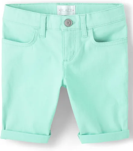 Vista 13 de The Children's Place - Pantalones cortos sólidos para niñas Aguamarina/rosa/amarillo/naranja Brights paquete de 4