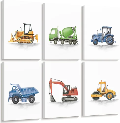 Vista 17 de Juego de 6 decoración de pared de animales marinos para guardería, lienzo de acuarela de océano, arte de pared para habitación de bebés y niños
