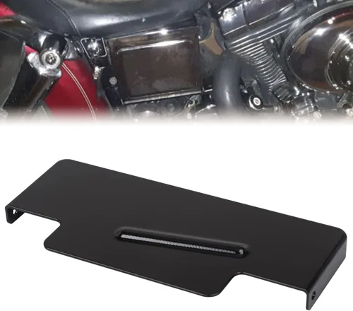 Vista 2 de Kit de cubierta superior de batería negra compatible con Harley Dyna Super Glide EFI FXDI FXDS FXDL FXDL FXDX 1997-2005