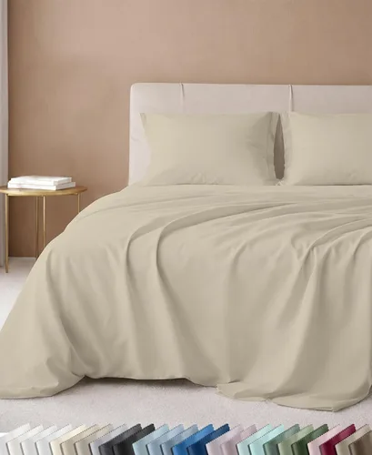 Vista 12 de California Design Den Juego de sábanas tamaño King, 100% algodón, sábanas lujosas de 600 hilos con bolsillo profundo, ropa de cama duradera con 16
