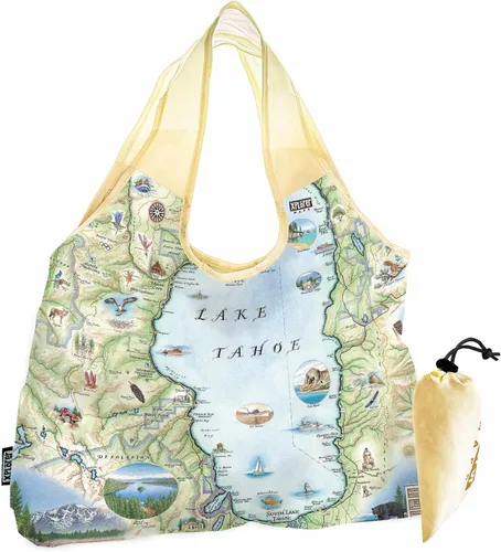 Vista 31 de Xplorer Maps Bolsa con asas – Bolsa de compras reutilizable para comestibles, plegable y lavable de nailon, resistente y compacta