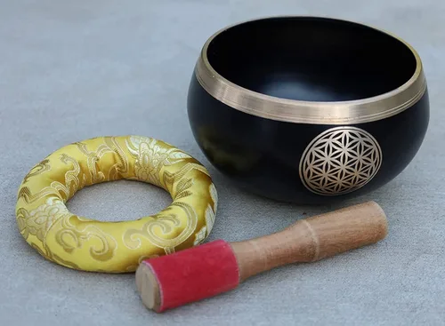 Vista 6 de Juego de cojines tibetanos con diseño de flor de la vida, para meditación, yoga, curación espiritual y atención plena, tamaño extra grande