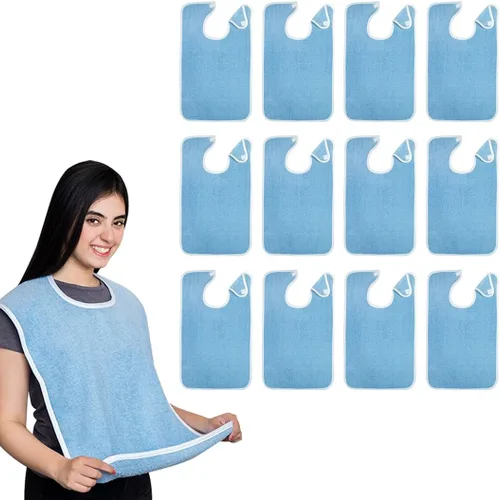Vista 14 de Avalon Towels Adult Bibs for Women 100% Cotton Bib for Adults for Eating - Terry Cloth Adult Bibs for Men Clothing Protectors