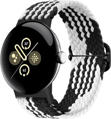 Vista 10 de Correas trenzadas Solo Loop compatibles con Google Pixel Watch 4, 3, 2, 1 de 1.61 pulgadas/1.77 pulgadas, correas elásticas ajustables de nailon