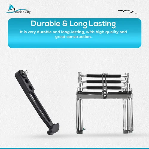Vista 6 de MARINE CITY Boat Strap Boarding Latch Band with Bungee Rope & Rubber Holder, Mounting Holes for Boats, Yachts, RVs & Ladders
