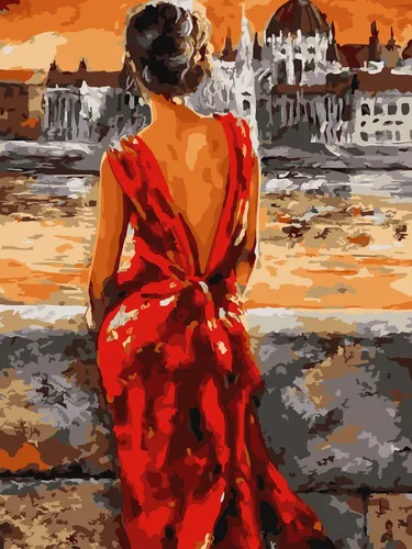 Vista 16 de LukFun Kit de pintura al óleo por números para adultos, pintura por números, 16 x 20 pulgadas (dama elegante, sin marco)