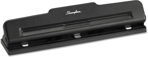 Vista 6 de Swingline Perforadora de 3 agujeros, capacidad para 10 hojas, perforadora de tres agujeros, 3 anillos, perforadora de papel ajustable de 2 a 3
