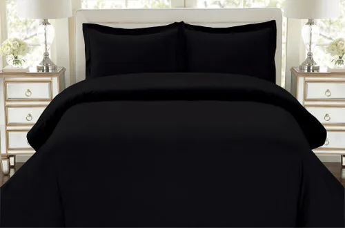 Vista 4 de LINEN HOUSE Hotel Collection Bedding's 550 hilos 100% algodón egipcio individual damasco sólido 3 piezas