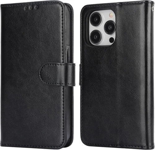 Vista 9 de Bocasal Funda tipo cartera desmontable para iPhone 15 Pro con bloqueo RFID, ranuras para tarjetas, soporte de cuero PU premium magnético con soporte