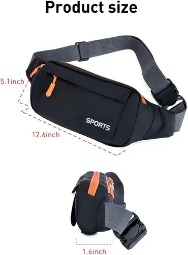Vista 2 de Riñonera deportiva para hombres y mujeres, cangurera grande, bolsa cruzada para la cintura, transpirable, duradera, ligera y cómoda, gran capacidad