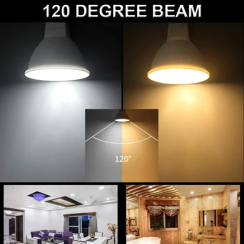 Vista 8 de Bombillas LED GU10 LED COB Bombilla de inundación de 5.5 W, 110 V, iluminación de pista, regulable, haz de 120°, 4 paquetes (blanco frío)