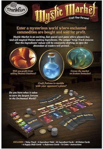 Vista 7 de ThinkFun Mystic Market Strategy - Juego de cartas para 2-4 jugadores, edades +10, un emocionante juego rápido, perfecto tanto para familias como