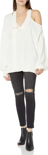 Vista 4 de The Drop Suéter holgado con cuello en V y hebilla para mujer lucyswhims