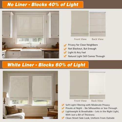 Vista 4 de Persianas romanas sin cuerda para ventanas, persianas opacas para el hogar, persianas romanas de tela personalizadas para oscurecer la habitación
