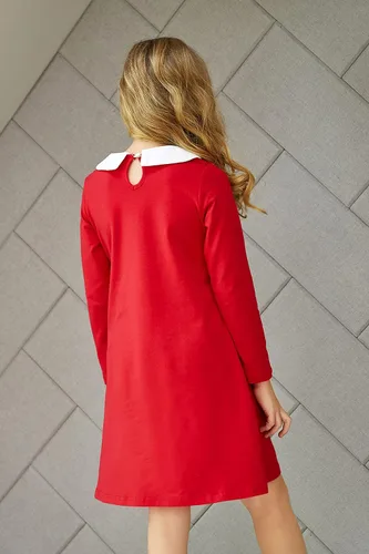 Vista 4 de Arshiner Vestido vintage de manga larga con cuello Peter Pan para niñas de 4 a 13 años