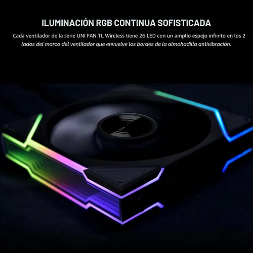 Vista 6 de Lian Li UNI Fan TL Ventilador inalámbrico 140 ARGB PWM, negro (14TL1W1B)