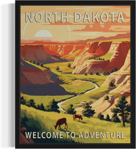 Vista 10 de Póster artístico de paisaje del estado de Alabama, decoración artística de paisaje retro de estados, pintura de montaña y paisaje de aventura
