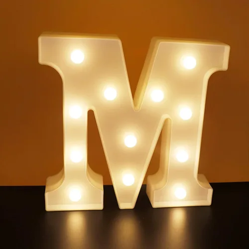 Vista 10 de AUSAYE Letras con luces LED, alfabeto iluminado, luz nocturna para el hogar, bar, fiesta, boda, cumpleaños, decoración de cumpleaños, funciona