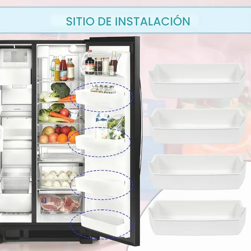 Vista 2 de Kojem 2187172 - Estante para puerta de refrigerador, compatible con la mayoría de Roper 4 pzas