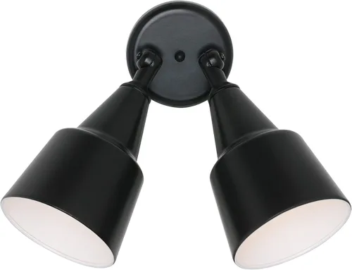 Vista 2 de Sea Gull Lighting 8607-12 - Lámpara de inundación giratoria ajustable para exteriores, acabado negro