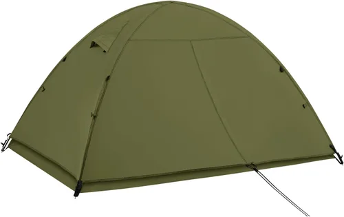 Vista 10 de Tienda de campaña domo ultraligera de doble capa impermeable para 2/4 personas de 4 estaciones para mochileros – Configuración fácil,