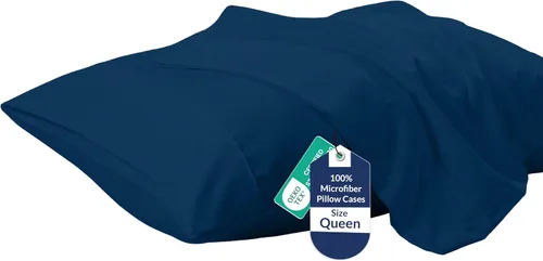 Vista 48 de Royale Linens Juego de 2 fundas de almohada Queen – Fundas de almohada de cama – 20 x 30 pulgadas – Fundas de almohada negras – 1800 microfibra