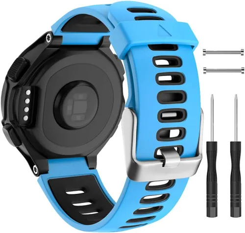 Vista 13 de ISABAKE Correa de reloj de repuesto para Garmin Forerunner 735XT/Approach S20 S5 S6 Correa de silicona suave con hebilla de metal compatible