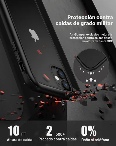 Vista 3 de Mobnano Funda transparente para iPhone 11, con protección multicolor a prueba de golpes, no amarillenta, anti arañazos, parte trasera