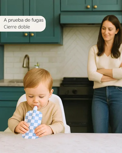 Vista 4 de Hippypotamus Bolsas reutilizables de comida para bebés para niños pequeños, sin BPA, aptas para lavavajillas y congelador, recipientes de comida