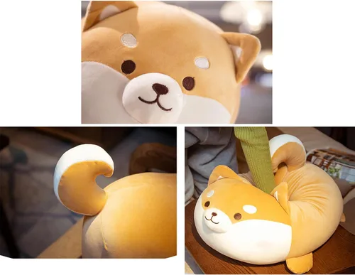 Vista 5 de Lindos y suaves animales de peluche para perros Shiba Inu, juguetes de peluche para perros Shiba Inu, almohada de peluche para perros Shiba Inu